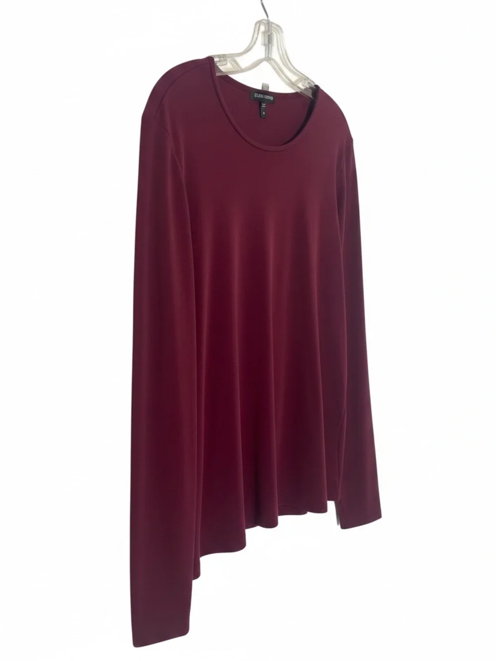 Eileen Fisher 2-Pc Twin Set Silk Top w/ Lace Cardigan Burgundy M/L